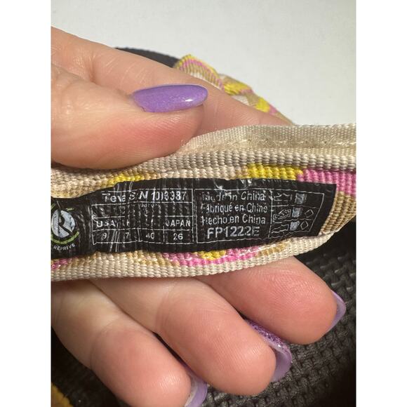 Teva Women's Original Universal Sandal Pink Yellow Tan Size 9 - Picture 7 of 9